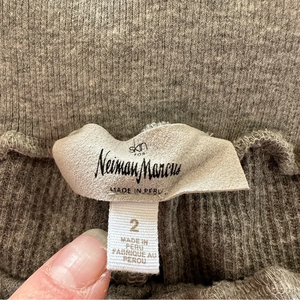 Skin For Neiman Marcus Waffle Gray Joggers Pants Sz 2 - Picture 6 of 6